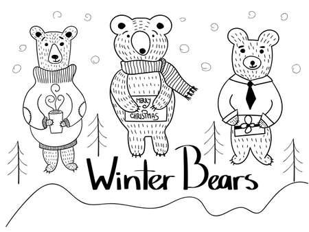 Vector Winter Bearsのイラスト素材