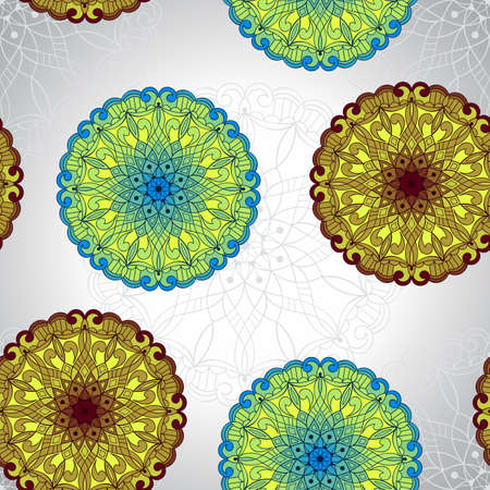 Vector original mandala design seamless patternのイラスト素材