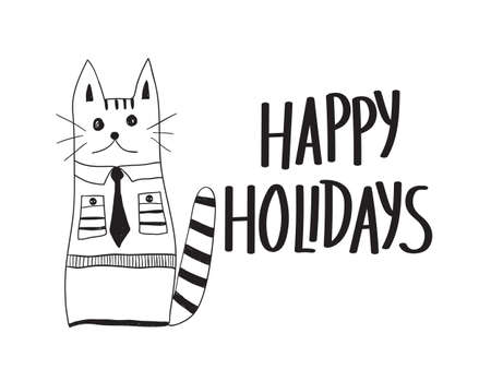 Vector  Christmas Letterings. Happy holidaysのイラスト素材
