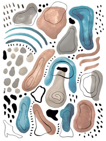 Vector Abstract Composition. Creative Hand drawn backgroundのイラスト素材