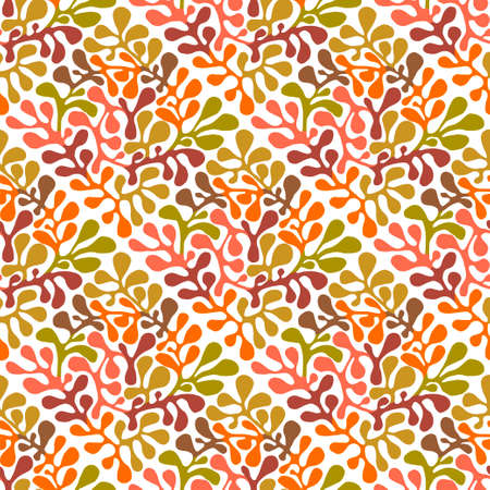 Autumn Seamless Floral Pattern. Hand drawn  traditional Mexican style patternのイラスト素材