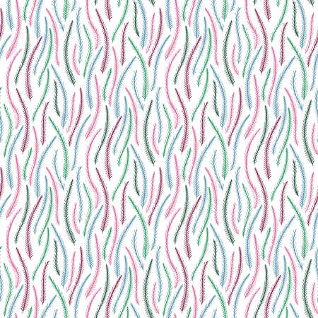 Vector Seamless Tough  Pattern Fir Tree Branches. Christmas Seamless Patternのイラスト素材