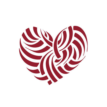 Vector Heart Shape Calligrahpic Design Element. Hand Drawn Modern Digital Calligraphyのイラスト素材