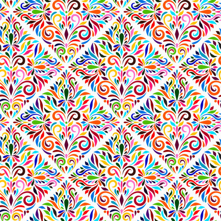 Vector Otomi Style Seamless Pattern. Traditional Mexican Styleのイラスト素材
