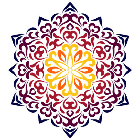 Vector Floral Bright Mandala Design Elementのイラスト素材
