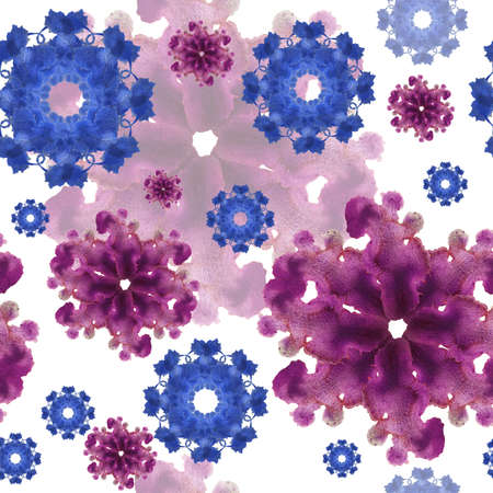 Snow  blue and purple pattern