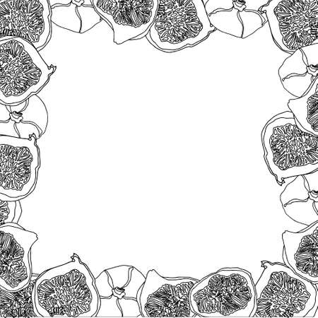 fig fruit cartoon vector sketch for banner or cardのイラスト素材