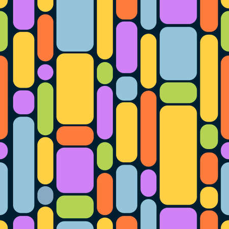 Pattern of color rectangle on blue backgroundのイラスト素材
