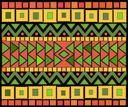 Abstract ethnic pattern of squares and triangles.Vectorのイラスト素材
