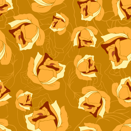 Seamless repeating pattern of abstract roses.Vectorのイラスト素材