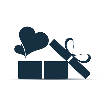 Icon gift box with ribbon.のイラスト素材