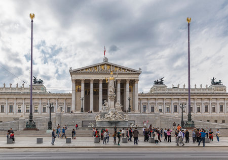 AUSTRIA,VIENNA - APRIL 17,2016:Parliament Building in Viennaのeditorial素材