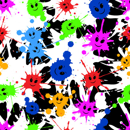 Seamless repeating pattern of colored blots.Vectorのイラスト素材
