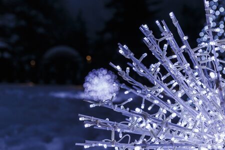 Christmas garlands in the park in Bakurianiの写真素材