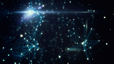 Abstract background is a space of lines and pointsの写真素材