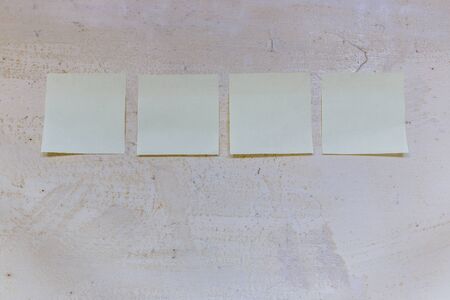 Stickers pasted on the white painted board
