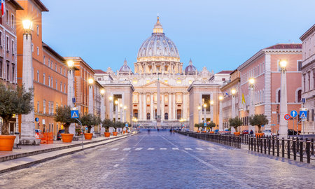 Saint Peter's Square and Saint Peter's  Cathedral,Vatican Cityのeditorial素材