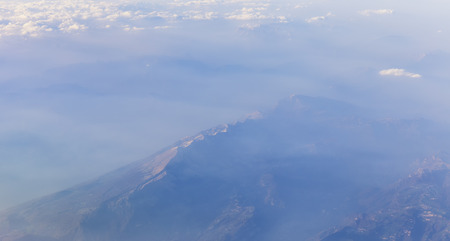 View of the mountains of Italy from the airplane