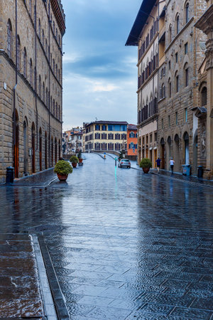 Narrow streets in Florence.Italyのeditorial素材