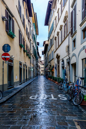 Narrow streets in Florence.Italyのeditorial素材