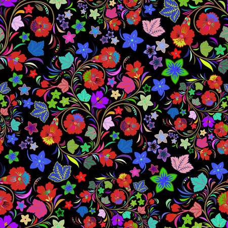Seamless repeating pattern of flowersのイラスト素材