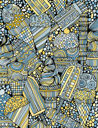 Abstract background from different types of ice creamのイラスト素材