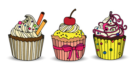 Abstract cakes on a white backgroundのイラスト素材