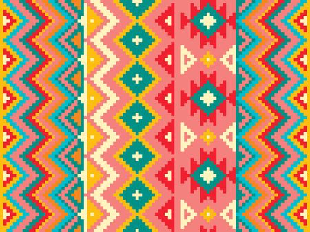 ?olorful pixel seamless patternのイラスト素材