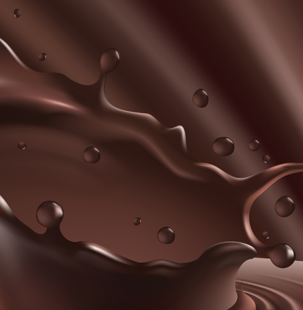 Splashes of chocolate from a fallen objectのイラスト素材
