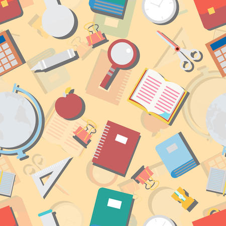 Seamless repeating pattern on school subjectsのイラスト素材