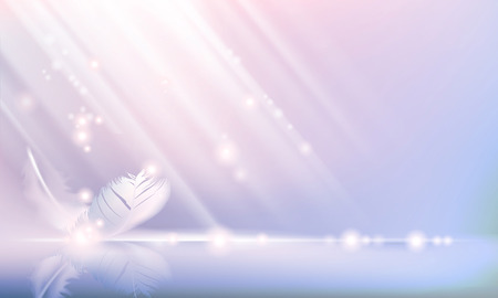 Soft pink background with smooth lines and with a featherのイラスト素材