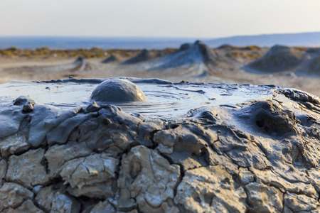 Mud volcanoes in Gobustan.Azerbaijanの写真素材