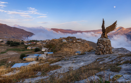 Sunset in the mountains of the village of Gryz.Azerbaijanの写真素材