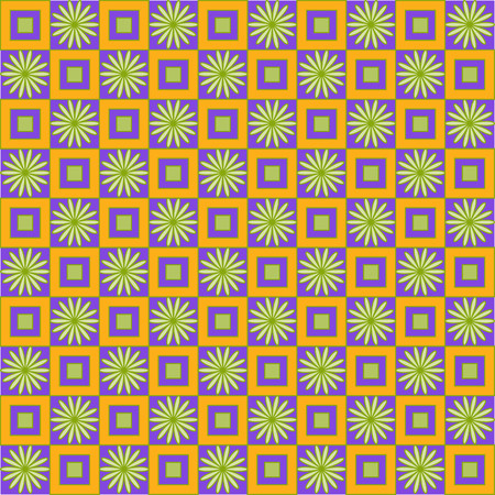 A seamless checkered pattern with floral design.のイラスト素材