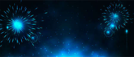 New year banners with fireworksのイラスト素材