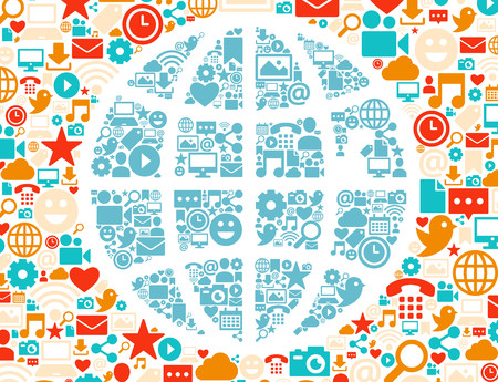 Colorful images of social networking icons.のイラスト素材