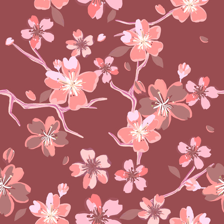 Sakura flowers pattern.のイラスト素材