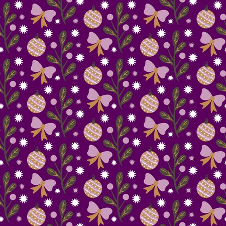 Seamless floral christmas patternのイラスト素材