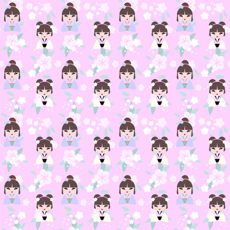 Seamless japanese patternのイラスト素材