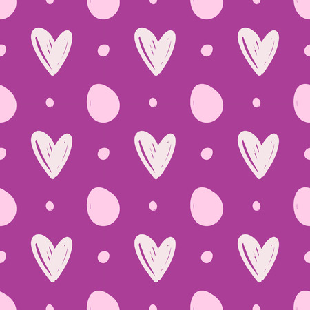 Seamlees Striped pattern and heartsのイラスト素材