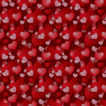 Seamless pattern with hearts on the background