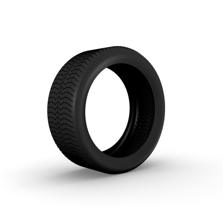 Tire standing on a white background.3d renderの写真素材