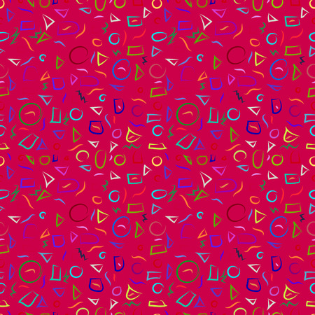 Seamless repeating pattern from geometric figures drawn by handのイラスト素材