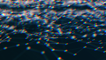 Abstract space background in glitch styleの写真素材