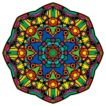 Colorful mandala on a white backgroundのイラスト素材