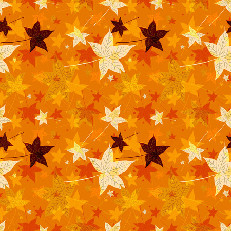 Abstract seamless background of autumn leavesのイラスト素材