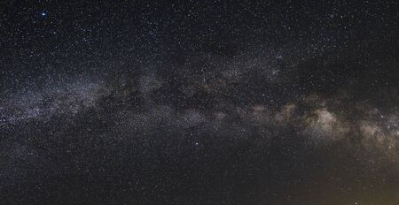 Panorama of the Milky Way in the mountainsの写真素材