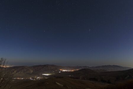 Khizi city panorama under the night skyの写真素材