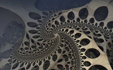 Abstract meditative color fractal background. 3d rendering