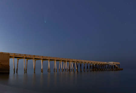 Comet C / 2020 F3 (NEOWISE) flying over Baku. Azerbaijanの写真素材